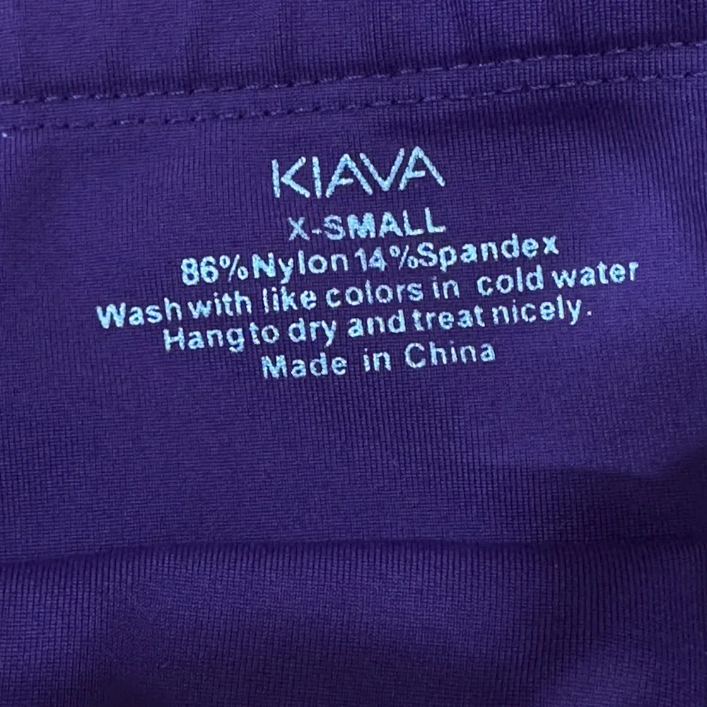 Kiava XS Purple Pocket Bike Shorts‎ 2.5” Inseam Grip Hem Athletic Running Yoga